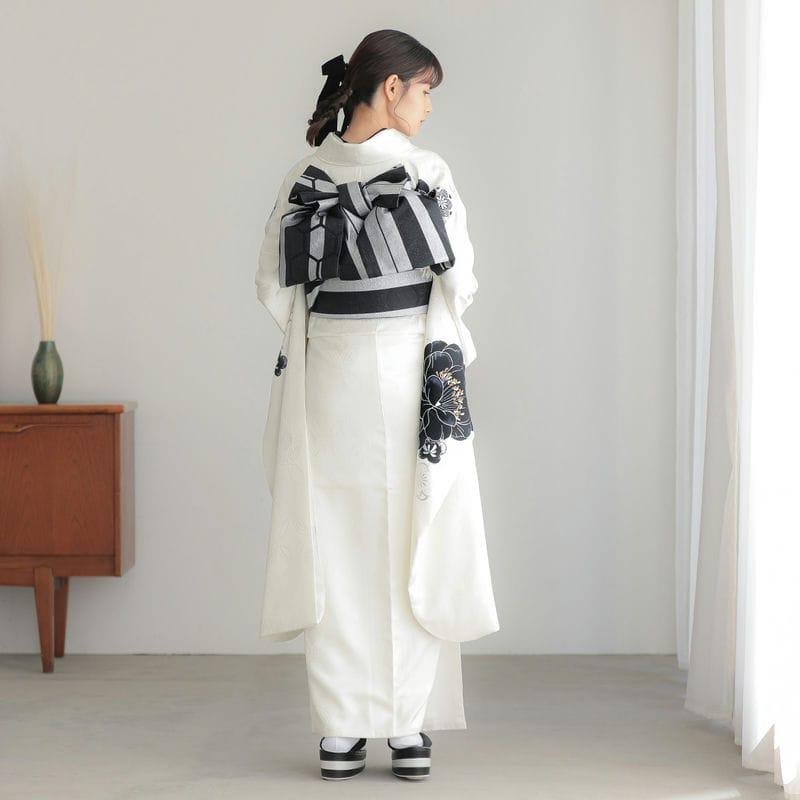 振袖レンタル 白 黒梅 成人式 結婚式 対応身長154〜165cm 2〜11月利用