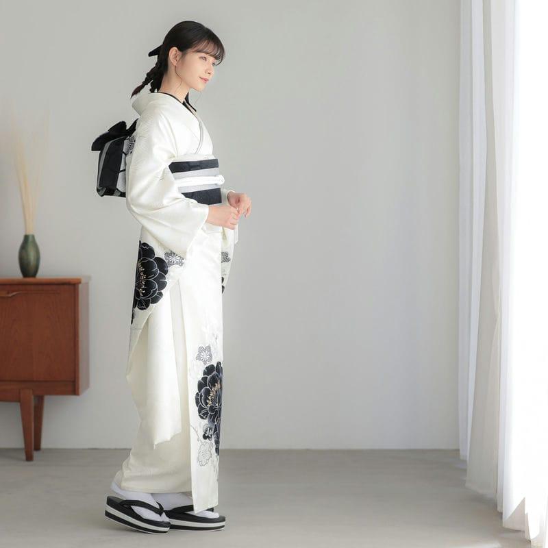 振袖レンタル  白 黒梅 成人式 結婚式 対応身長154〜165cm 2〜11月利用 R2122_8