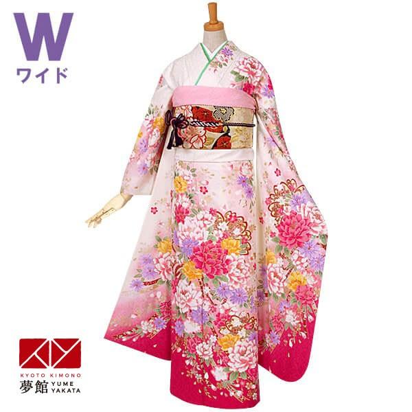 ブランド登録なし - 振袖賃借  白 桜名取り草胸花(絹)(w) 成年者式 御芽出度 一点物 相応う身の長150〜160珊 2〜11月利用 R528 レンタル、各種サービス-レディースファッション-着物、浴衣