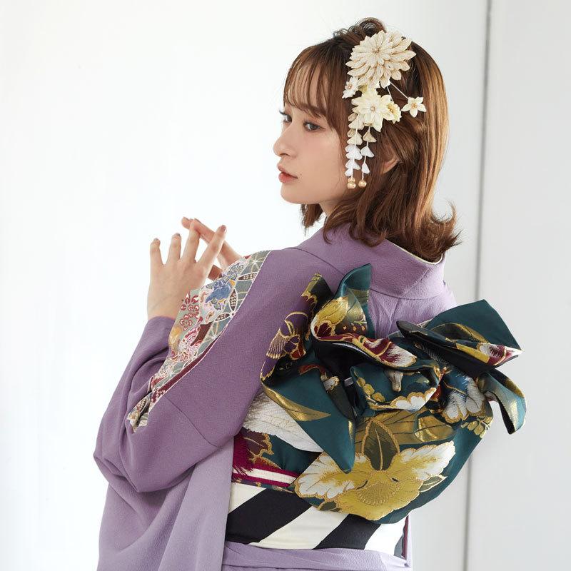 ⭐︎期間限定キャンペーン特価⭐︎美品⭐︎丸昌　紫　振袖古典柄　御所車＋おまけ付き 振袖レンタル 紫ぼかし 熨斗文様(絹) 成人式 結婚式 一点物 対応身長
