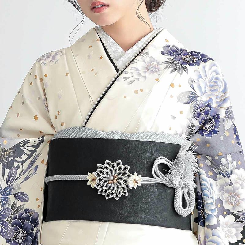 振袖レンタル ファイナルステージ オフホワイト 枝垂桜に牡丹(絹) 成人