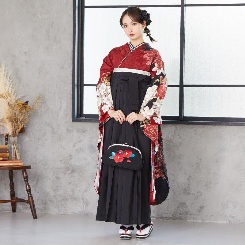 MURUA（ムルーア） 卒業式 袴セット 臙脂 牡丹に八重桜(絹) レンタル