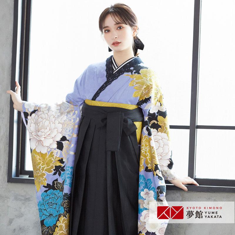 MURUA（ムルーア） 卒業式 袴セット 藤紫 牡丹に八重桜(絹) レンタル