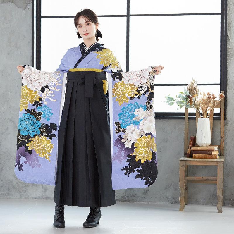 MURUA（ムルーア） 卒業式 袴セット 藤紫 牡丹に八重桜(絹) レンタル