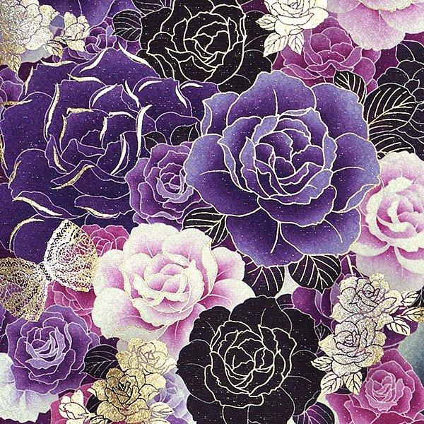卒業式 袴セット 紫 薔薇(絹)一点物 レンタル 大学生 振袖袴 RR1188の画像
