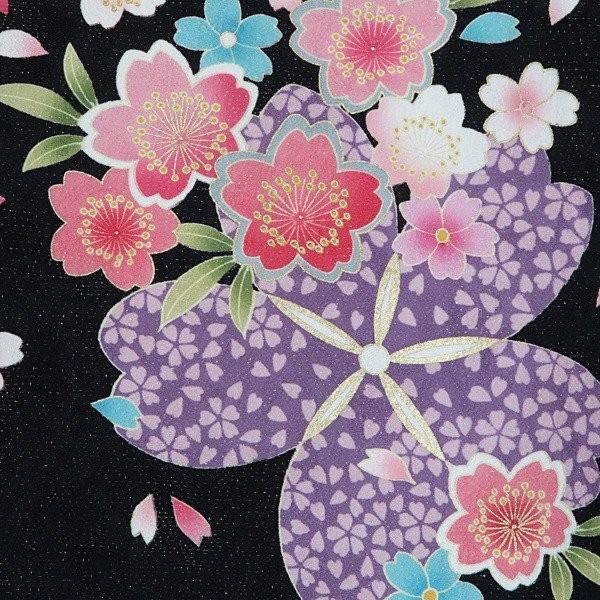 卒業式 袴セット 黒 大小桜(絹)一点物 レンタル 大学生 振袖袴 RR1318_2