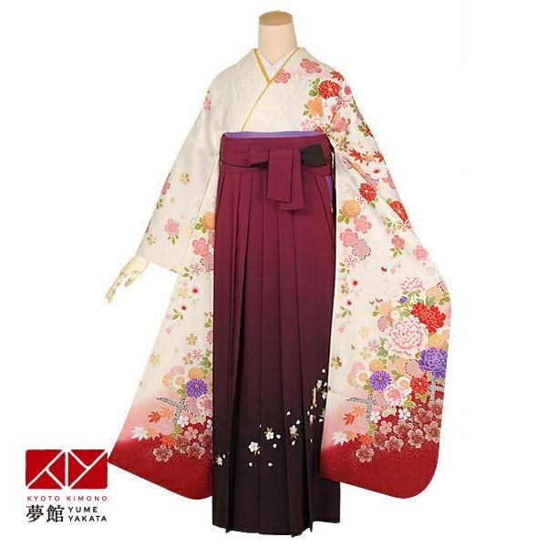 定価41000円セール開催中！卒業式 袴セット 白 菊牡丹(絹)一点物 
