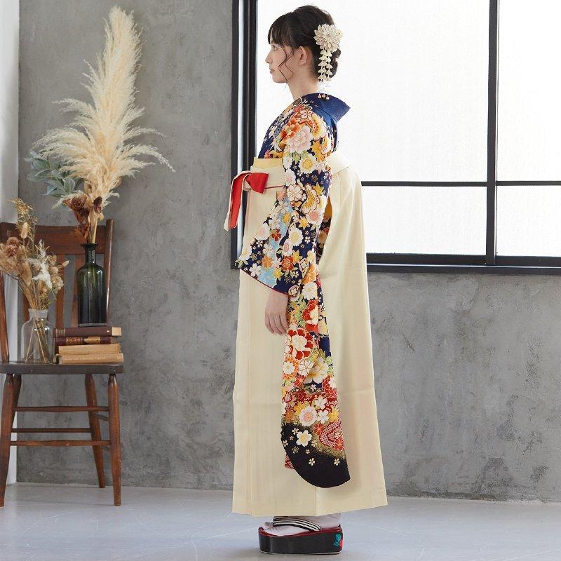 定価45400円セール開催中！卒業式 袴セット 紺 流水古典花(絹