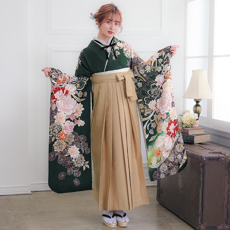 定価36000円セール開催中！卒業式 袴セット 深緑 豪華金桜に薔薇