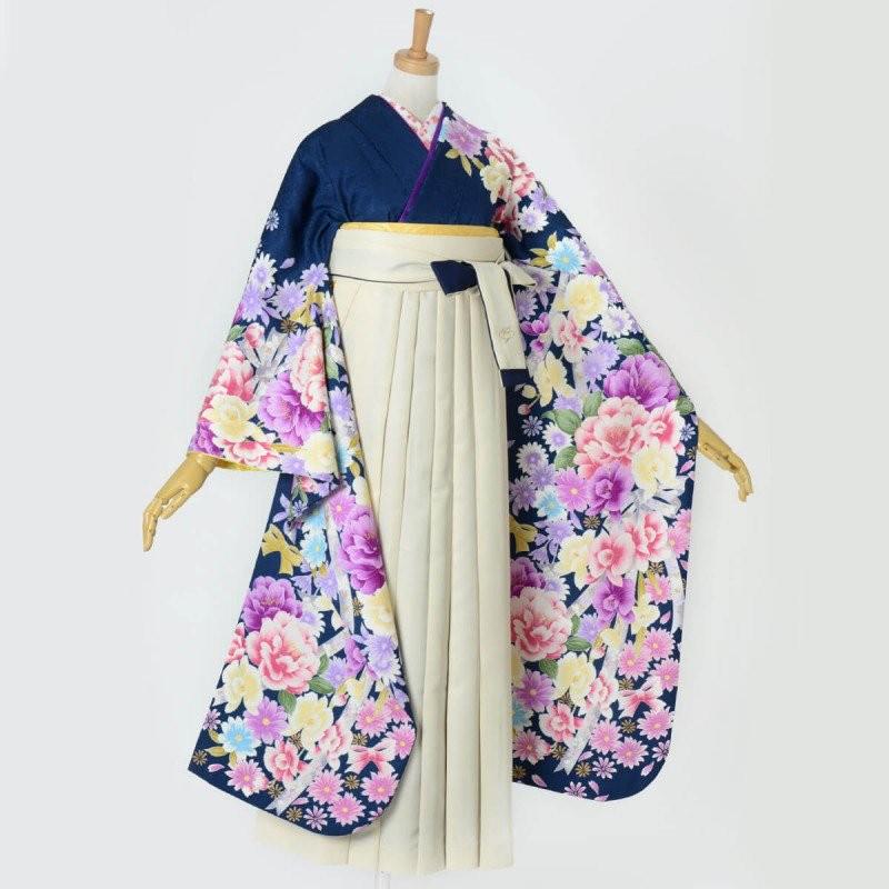 定価27720円セール開催中！卒業式 袴セット 鉄紺 牡丹に水仙(絹