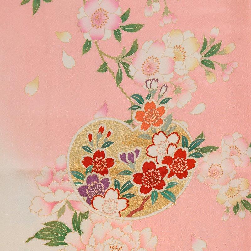 卒業式 袴セット 薄ピンク 短冊に四季花 レンタル 大学生 振袖袴 RR2003の画像