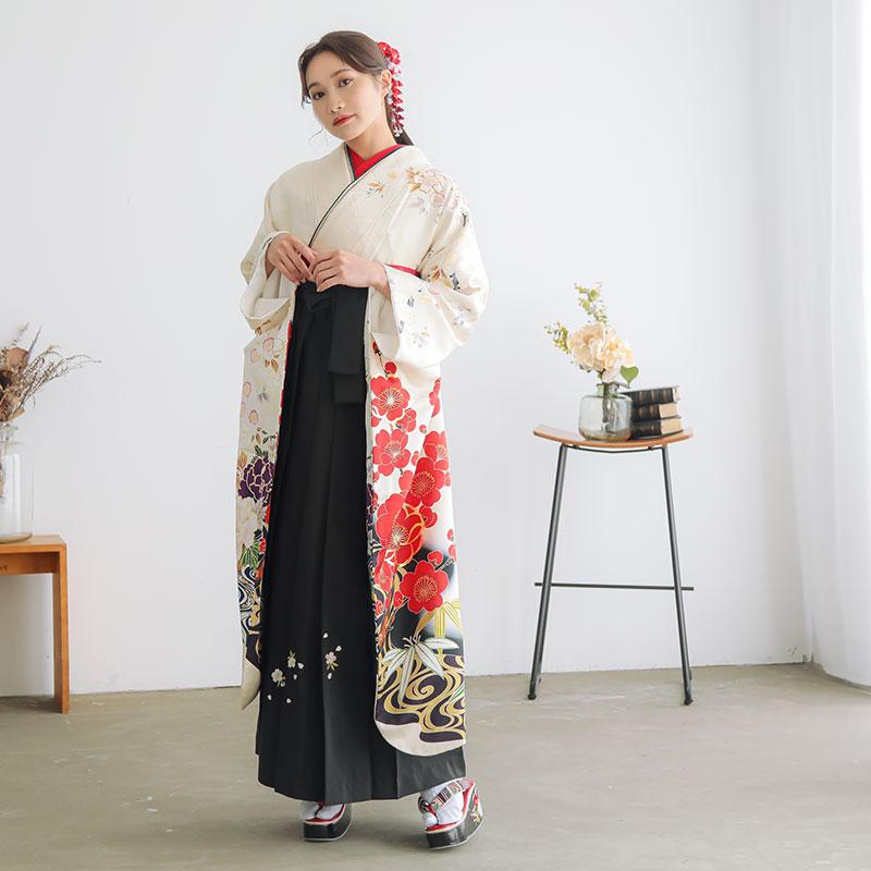 定価60420円セール開催中！卒業式 袴セット SION クリーム 梅と