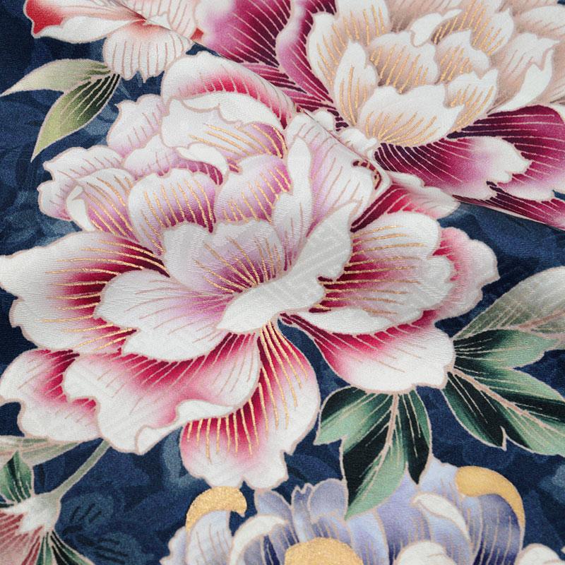 10月17日までの期間限定セール 華やかな花柄の振袖フルセット 定価108000円セール開催中！卒業式 袴セット なえなのの振袖 ブルー 菊