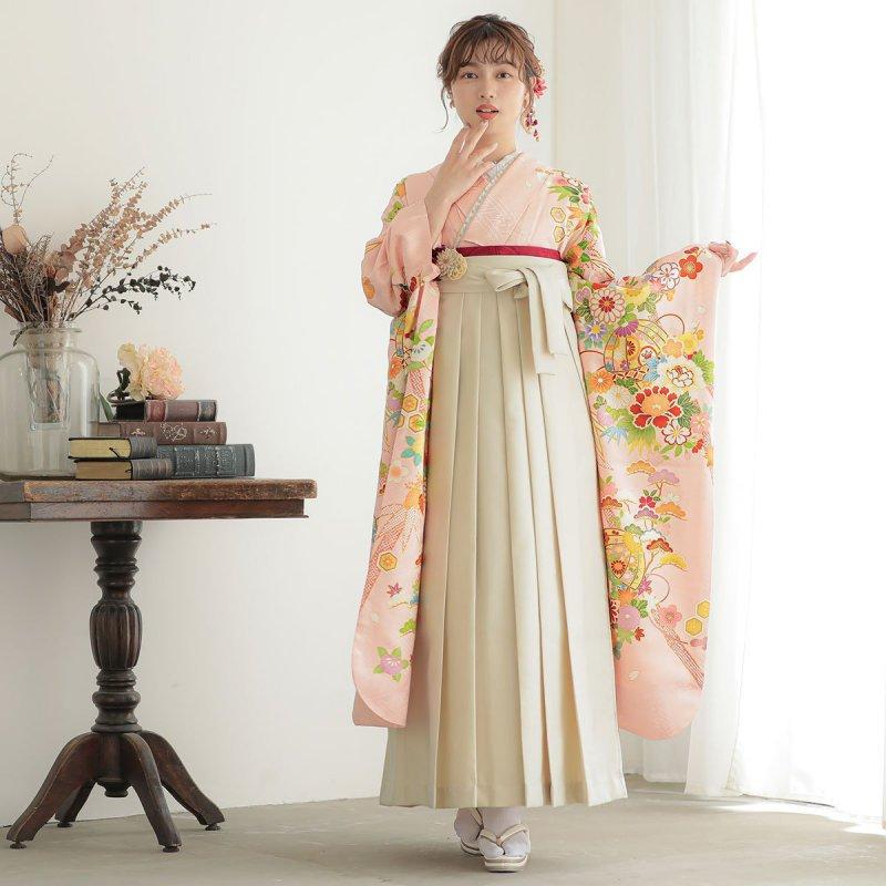 卒業式 袴セット 吉澤の友禅 ピンク 手毬に花丸文 レンタル 大学生 振袖袴 RR2061_2