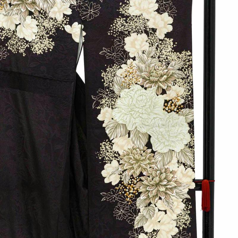 卒業式 袴セット 黒紫 白洋花 レンタル 大学生 振袖袴 RR2212_10