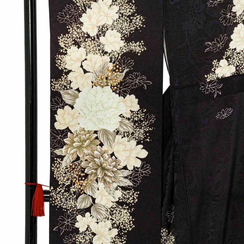卒業式 袴セット 黒紫 白洋花 レンタル 大学生 振袖袴 RR2212_11