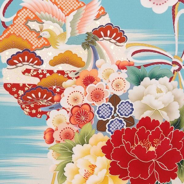 きもの道楽 卒業式 袴セット 水色 牡丹と雪輪に鳳凰と花 レンタル