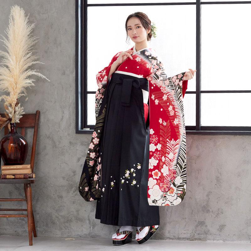 専用伝統的な韓服 赤と黒 フリーサイズ卒業式結婚式タンウィ2点セット 卒業式 袴セット 赤黒 絞り梅に松(絹)一点物 レンタル 大学生 振袖袴