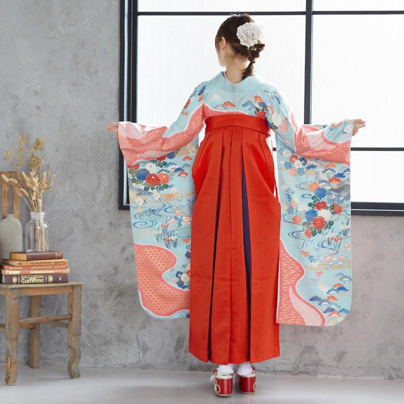 定価32310円セール開催中！卒業式 袴セット 水色 霞に茶屋辻模様