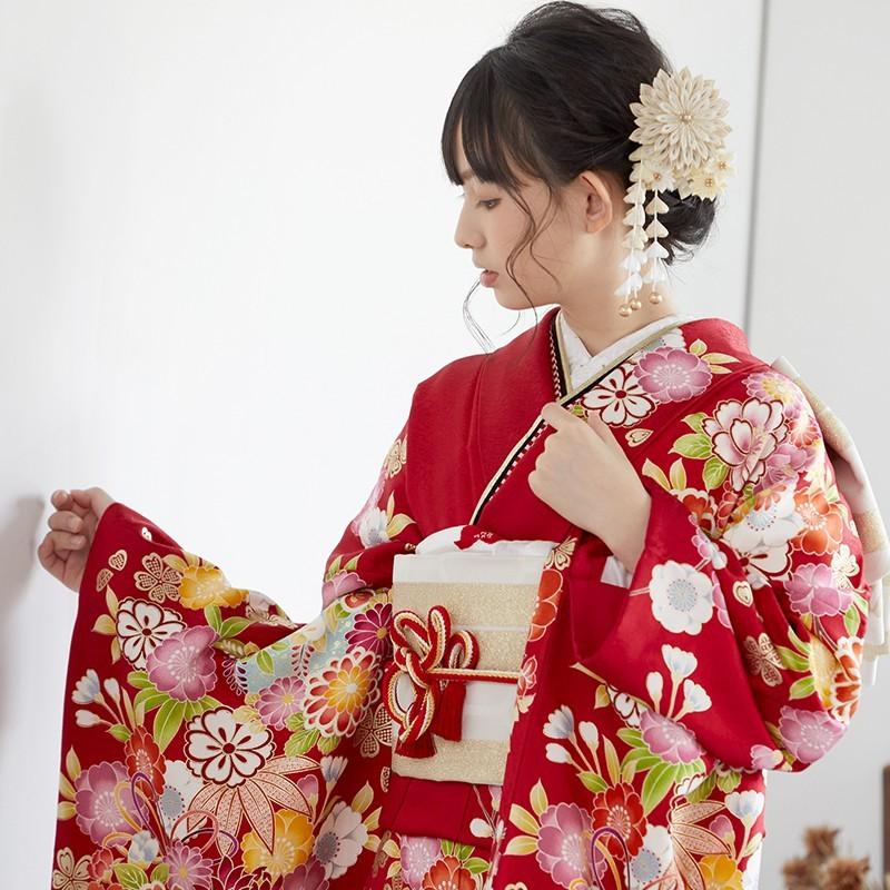 振袖 レンタル 成人式 結婚式 赤 花紋に花くす玉12月〜1月利用 振袖 レンタル 成人式 結婚式 赤 花紋に花くす玉12月〜1月利用