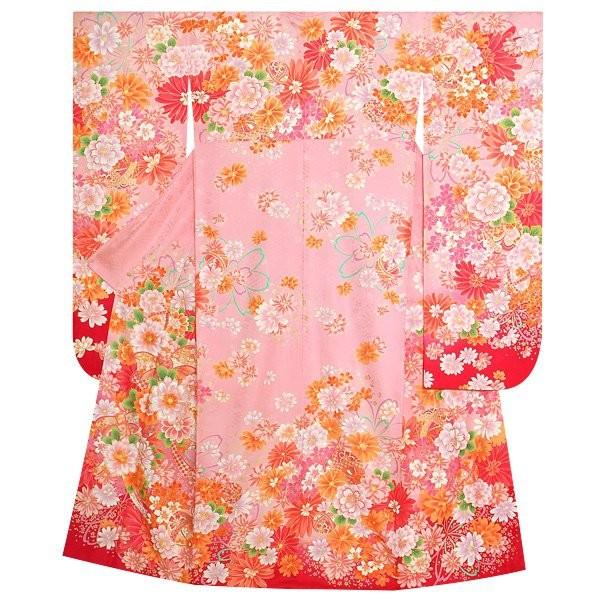 振袖 レンタル 成人式 結婚式 ピンク 桜にマーガレット(絹) 一点物 12月〜1月利用 対応身長154〜165cm RS1047の画像