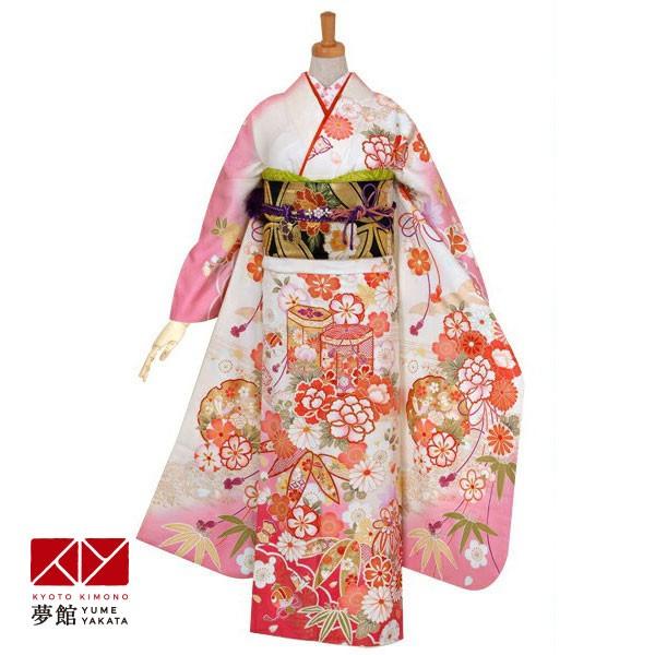 振袖 レンタル 成人式 結婚式 白 吉祥菊牡丹に貝桶(絹) 一点物 12月〜1月利用 対応身長154〜165cm RS1057
