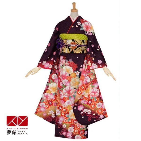 振袖 レンタル 成人式 結婚式 紫 桜(絹)(宅)12月〜1月利用 対応身長154〜165cm RS1102