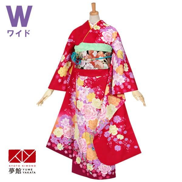 振袖 レンタル 成人式 結婚式 赤 薔薇のブーケ(絹)(w) 一点物 12月〜1月利用 対応身長150〜160cm RS1108