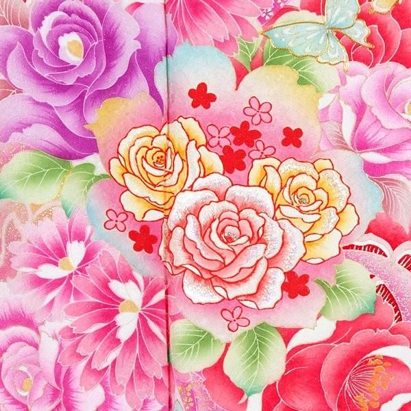 振袖 レンタル 成人式 結婚式 白 薔薇とブーケ(絹)12月〜1月利用 対応身長165〜169cm RS1110の画像