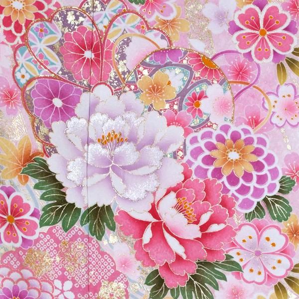 振袖 レンタル 成人式 結婚式 白 花紋に牡丹(絹)(w) 一点物 12月〜1月利用 対応身長150〜160cm RS1118の画像