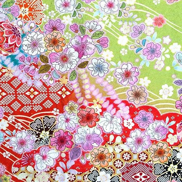 振袖 レンタル 成人式 結婚式 黄緑 雲取桜に辻が花(絹)(宅) 一点物 12月〜1月利用 対応身長154〜165cm RS1127の画像