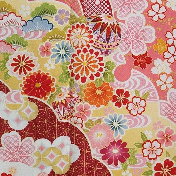 振袖 レンタル 成人式 結婚式 ピンク 雪輪重ね梅菊文(絹)(宅) 一点物 12月〜1月利用 対応身長154〜165cm RS1130の画像