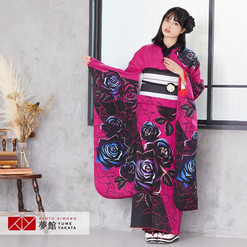 振袖 レンタル 成人式 結婚式 ローズピンク 薔薇12月〜1月利用 対応