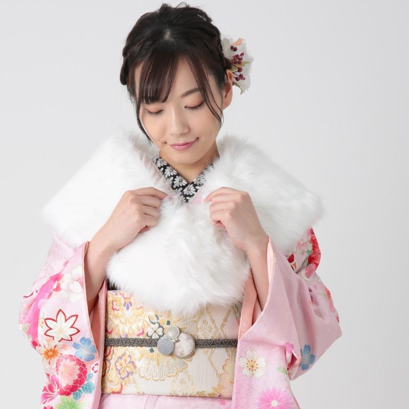 振袖 レンタル 成人式 結婚式 ピンク 桜牡丹に毬(絹)(宅) 一点物 12月〜1月利用 対応身長155〜159cm RS1152の画像