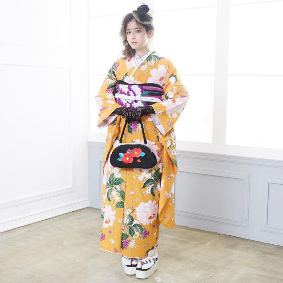 振袖 レンタル 成人式 結婚式 オレンジ ダリア きもの道楽 12月〜1月利用 対応身長154〜165cm RS1246の画像