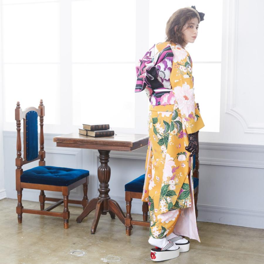 振袖 レンタル 成人式 結婚式 オレンジ ダリア きもの道楽 12月〜1月利用 対応身長154〜165cm RS1246の画像