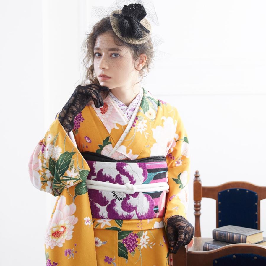 振袖 レンタル 成人式 結婚式 オレンジ ダリア きもの道楽 12月〜1月利用 対応身長154〜165cm RS1246の画像