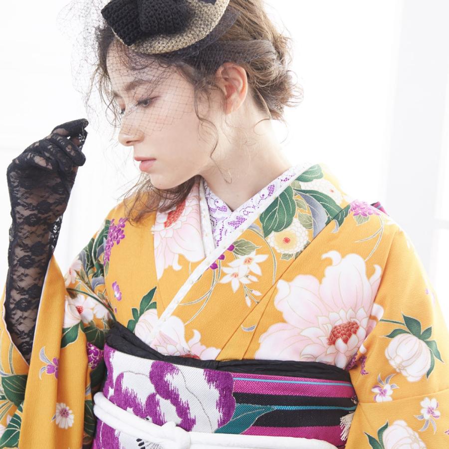 振袖 レンタル 成人式 結婚式 オレンジ ダリア きもの道楽 12月〜1月利用 対応身長154〜165cm RS1246の画像