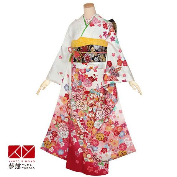 振袖 レンタル 成人式 結婚式 白 梅菊花に鼓(絹)12月〜1月利用 対応身長154〜165cm RS1282