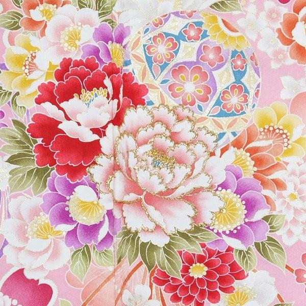 振袖 レンタル 成人式 結婚式 ピンク 鞠に花くす玉(絹)(宅)12月〜1月利用 対応身長154〜165cm RS1289の画像
