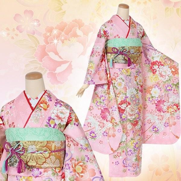 振袖 レンタル 成人式 結婚式 ピンク 鞠に花くす玉(絹)(宅)12月〜1月利用 対応身長154〜165cm RS1289の画像