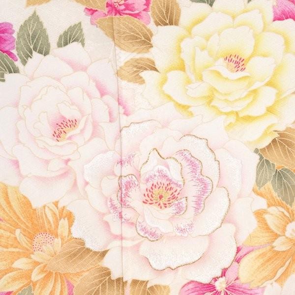 振袖 レンタル 成人式 結婚式 白 フラワーシャワー(絹) 一点物 12月〜1月利用 対応身長154〜165cm RS1301の画像