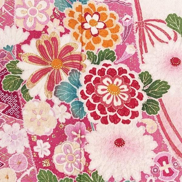 振袖 レンタル 成人式 結婚式 白 几帳に菊花(絹)12月〜1月利用 対応身長154〜165cm RS1335の画像