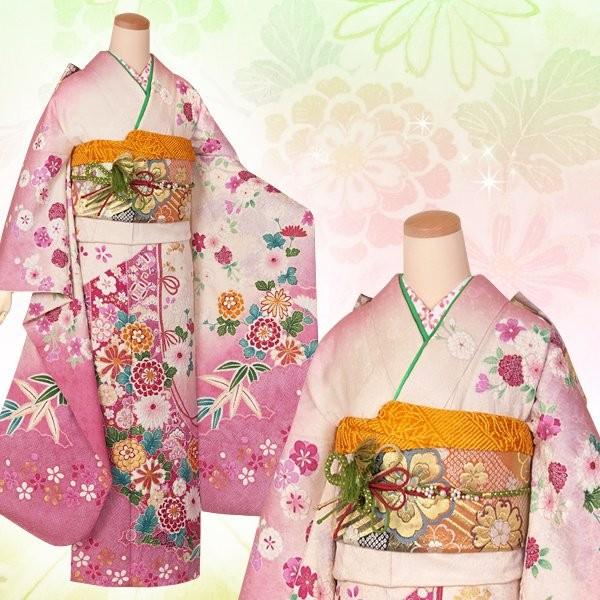 振袖 レンタル 成人式 結婚式 白 几帳に菊花(絹)12月〜1月利用 対応身長154〜165cm RS1335の画像