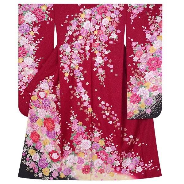 振袖 レンタル 成人式 結婚式 赤 毬と牡丹(絹)12月〜1月利用 対応身長155〜159cm RS1360の画像