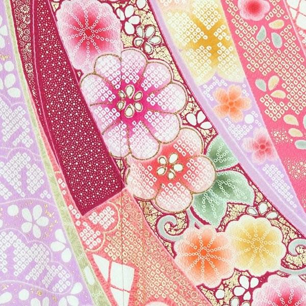 振袖 レンタル 成人式 結婚式 ピンク 豪華染め絞り大熨斗(絹)12月〜1月利用 対応身長154〜165cm RS1453の画像