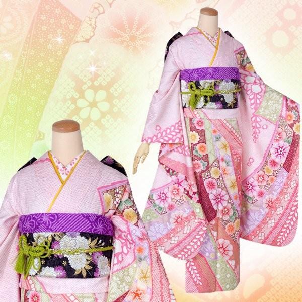 振袖 レンタル 成人式 結婚式 ピンク 豪華染め絞り大熨斗(絹)12月〜1月利用 対応身長154〜165cm RS1453の画像