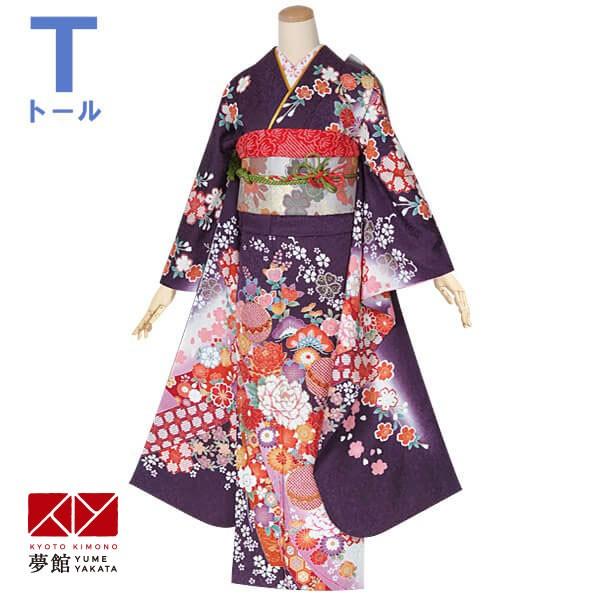 振袖 レンタル 成人式 結婚式 紫 枝垂桜に花鞠(絹)12月〜1月利用 対応身長165〜169cm RS1494