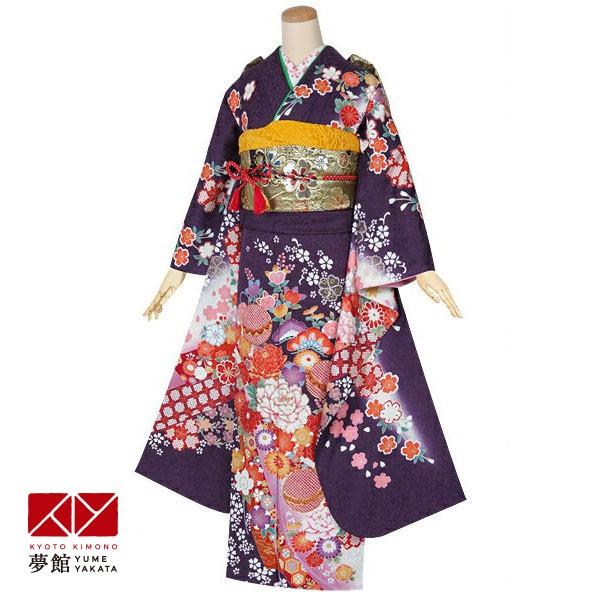 振袖 レンタル 成人式 結婚式 紫 枝垂桜に花鞠(絹)12月〜1月利用 対応身長154〜165cm RS1495