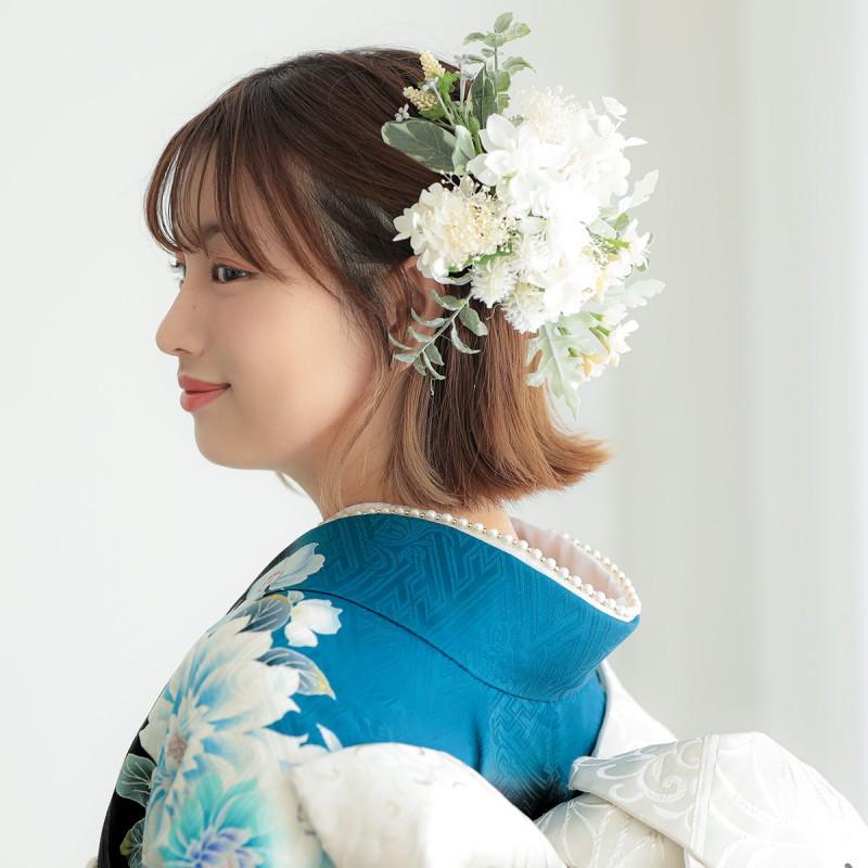 振袖 レンタル 成人式 結婚式 白×黒 青い花(絹) 一点物 12月 振袖 レンタル 成人式 結婚式 白×黒 青い花(絹) 一点物 12月